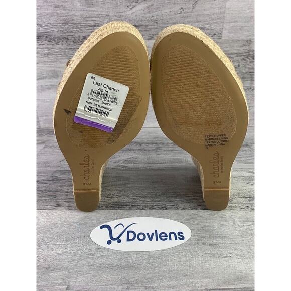 Charles By Charles David Womens Beige Strappy Wedge Sandals Size 9.5M - Picture 8 of 8